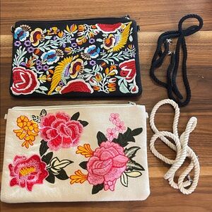 Pair of NEW Grace and Lace Limited Edition Embroidered Crossbody/Clutchs